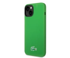 Lacoste Liquid Silicone Microfiber Croc Logo MagSafe dėklas skirtas iPhone 14 žalios spalvos