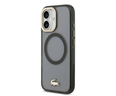 Lacoste PC/TPU Frosted Finish Gold Logo MagSafe dėklas skirtas Apple iPhone 17 juodos spalvos