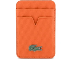 Dėklas Lacoste PU Iconic Petit Pique MagSafe Wallet oranžinės spalvos