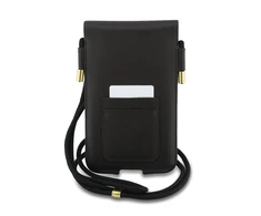 Lacoste PVC mišinio monograminis metalinis telefono dėklas, rudas, XL dydžio