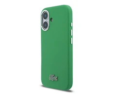 Lacoste PVC Iconic Petit Pique Metal Logo MagSafe dėklas skirtas Apple iPhone 16 Estragon žalios spalvos