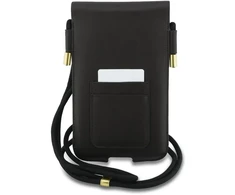 Lacoste PVC mišinio monograminis metalinis telefono dėklas, rudas, XL dydžio