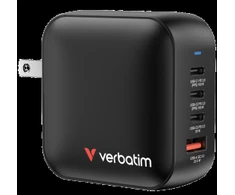 Wall Charger Verbatim Mini GaN 100W 3xUSB-C PD/1x USB-A QC juodas 32231