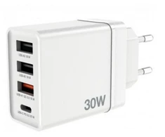 Verbatim laidinis įkroviklis 30W 3xUSB-A/ USB-C PD 3.0 CHR-30EU2 baltos spalvos 49701