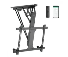 Maclean elektrinis lubų laikiklis televizoriui, TUYA atrama, max VESA 600x400, nuožulnioms sienoms, nuotolinio valdymo pultas, 32"-70", 35kg, MC-880T