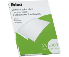 Ibico Gloss A3 Laminating Pouches 200 Micron, Glossy, Transparent, A3, 303 mm, 426 mm, 100 pc(s)