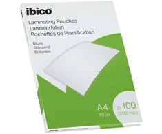 Laminēšanas kabatas Ibico, A4, 216x303 mm, 100 mik., 100 gab/iepak.
