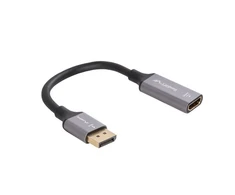 ADAPTER DISPLAYPORT(M)->HDMI(F) 4K NA KABLU 20CM Sidabrinis LANBERG