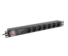 LANBERG PDU Rack pro 19 colių 1U 16A 7x FR lizdai 2m