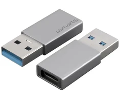 Adapteris 4smarts Passive USB-A 3.0 į USB-C, 2 vnt., sidabrinis