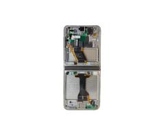 Dėklas Skystųjų kristalų ekranas + jutiklinis blokas + priekinis dangtelis Samsung F731 Galaxy Z Flip 5 5G kreminis (servisų paketas)