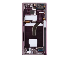 LCD ekranas + jutiklinis blokas + priekinis dangtelis Samsung S908B Galaxy S22 Ultra Burgundy (pakeitimų paketas)
