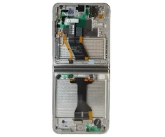 Dėklas Skystųjų kristalų ekranas + jutiklinis blokas + priekinis dangtelis Samsung F731 Galaxy Z Flip 5 5G kreminis (servisų paketas)