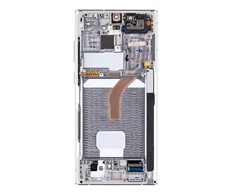 Dėklas LCD ekranas + jutiklinis blokas + priekinis dangtelis Samsung S908B Galaxy S22 Ultra Phantom Baltas (pakeitimų paketas)