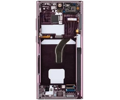 LCD ekranas + jutiklinis blokas + priekinis dangtelis Samsung S908B Galaxy S22 Ultra Burgundy (pakeitimų paketas)