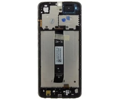 LCD ekranas + jutiklinis blokas + priekinis dangtelis skirtas Xiaomi Redmi A2/A2+ juodas (techninio aptarnavimo paketas)