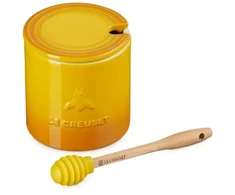 Le Creuset Honey pot with spoon 420ml stoneware yellow