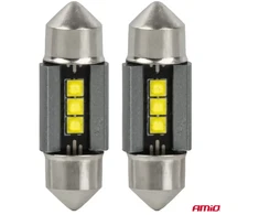 Żarówki led canbus c5w c10w 31mm 2525 3smd balta 12v 24v amio-05006
