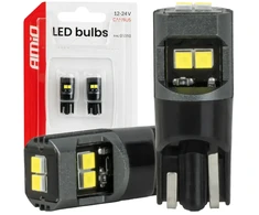 Żarówki led canbus w5w t10 2020 6smd balta 12v 24v amio-05010