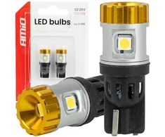 Żarówki led canbus w5w t10 3030 4smd + 3020 1smd balta 12v 24v amio-04990
