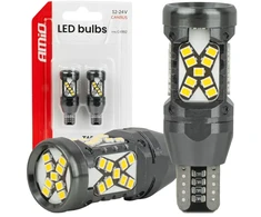LED lemputės canbus W16W T15 2016 45SMD balta 12V 24V AMIO-04992