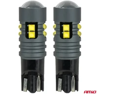 LED lemputės standard W5W T10 2525 10SMD balta 12V 24V amio-04993