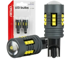 Żarówki led standard w16w t15 2525 18smd balta 12v 24v amio-04994