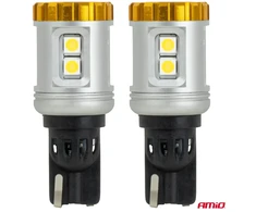 LED lemputės standard W16W T15 3030 8SMD + 3020 1SMD balta 12V 24V amio-04991