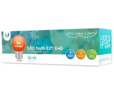 LED lemputė E27 G45 2W 230v oranžinė 5vnt Forever Light