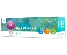 LED lemputė E27 G45 2W 230v violetinė 5vnt Forever Light