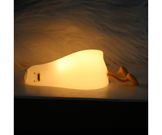 TelForceone LED naktinė lempa LAZY DUCK FNL-01 baltos spalvos silikoninė Forever Light