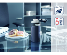 Leifheit 03247 travel mug 350 ml Juodas, Mėlyna Nerūdijantis plienas