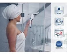 LEIFHEIT Vacuum Window Cleaner Nemo with Shower Cabin Cleaner and Wall Holder