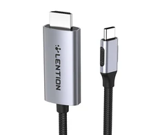 Lention USB-C iki 4K60Hz HDMI kabelis, 3m (pilkas)