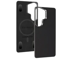 Dėklas Liavec Carbon Layer Magsafe Aramid Fiber Cover skirtas Samsung Galaxy S26 Ultra juodas
