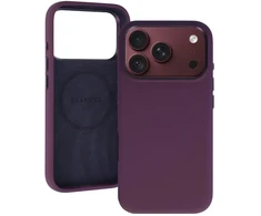 Liavec šilkinis dėklas su metaliniu kameros rėmeliu, skirtas iPhone 18 Pro Max/17 Pro Max, violetinis