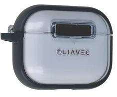 Liavec SlideLock dėklas telefonui AirPods Pro 3 transparent-mėlynas