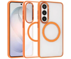 Liavec Soft dėklas Metal Frame skirtas Samsung Galaxy S26 Plus oranžinis