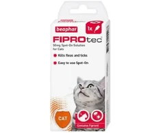 Līdzeklis pret blusām, ērcēm kaķiem : Beaphar Fiprotec cat, 1pip.; bezrecepšu vet.zāles