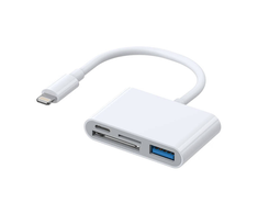 Lightning - USB OTG adapteris Joyroom S-H142 SD kortelių skaitytuvas Micro SD - baltas