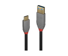 USB Laidas - LINDY Anthra Line USB 3.2 Type A į C Laidas, M/M, 10Gbps, 2 m, Juodas