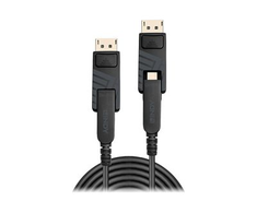 DisplayPort Kabelis - LINDY Šviesolaidinis Hibridinis DisplayPort 1.4 Kabelis, M/M, 40 m, Juodas