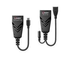 USB Prailginimas - LINDY USB 2.0 Type C Cat.6 Prailginimas, 480Mbps, 100 m, Juodas