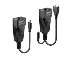 USB Prailginimas - LINDY USB 2.0 Type C Cat.6 Prailginimas, 480Mbps, 100 m, Juodas