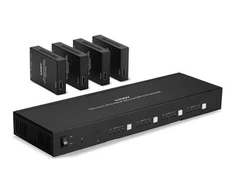 AV Matrix Prailginimas - LINDY Cat.6 4x4 HDMI 4K60 ir IR Matricos Prailginimas, 70 m, Juodas