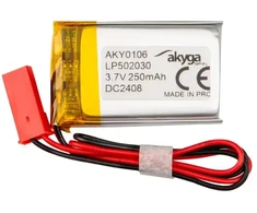 Lithium Polymer Baterija Akyga AKY0106 LP502030 Li-Po 3.7V 250mAh PCM JST 2.54 2-Pin Connector 150mm