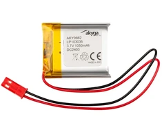 Li-Po baterija LP103035 Akyga AKY0662 3,7 V / 1050 mAh PCM JST 2 kontaktų jungtis, 150 mm
