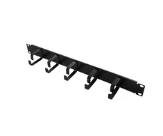 LOGILINK OR101B -19 Kabelių valdymo juosta 1U su 5 fiksuotais metaliniais laikikliais juodas