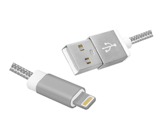Lamex LTC PS USB-Iphone kabelis, 1 m, sidabrinės spalvos.