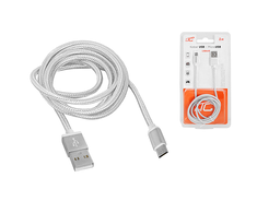 Lamex LTC PS USB -mikroUSB kabelis, 1 m, sidabrinės spalvos.